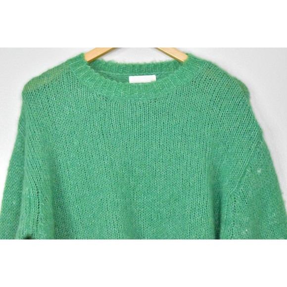 H&M Wool Alpaca Blend Sweater Size S Oversized Pullover Mint Green Fuzzy New - Picture 3 of 11
